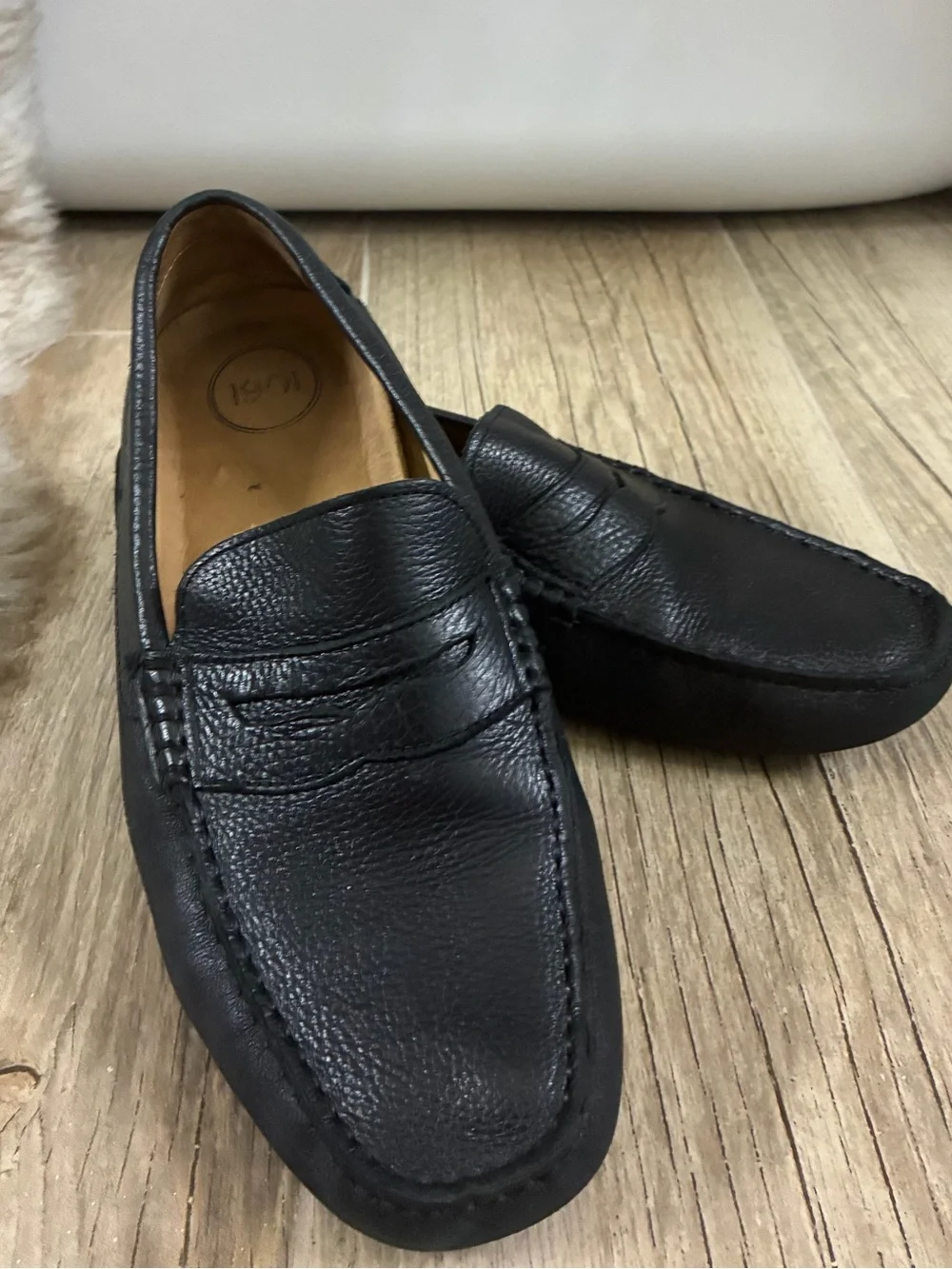 1901 Men’s Black Leather Penny Loafers Driving Shoes Size 9.5 M